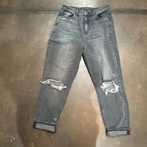 American Eagle, mom jeans, size 10, cuffed jeans